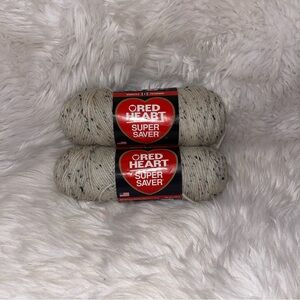 Red Heart Super Saver Fleck Yarn Aran Fleck 5 oz Skeins Lot of 2